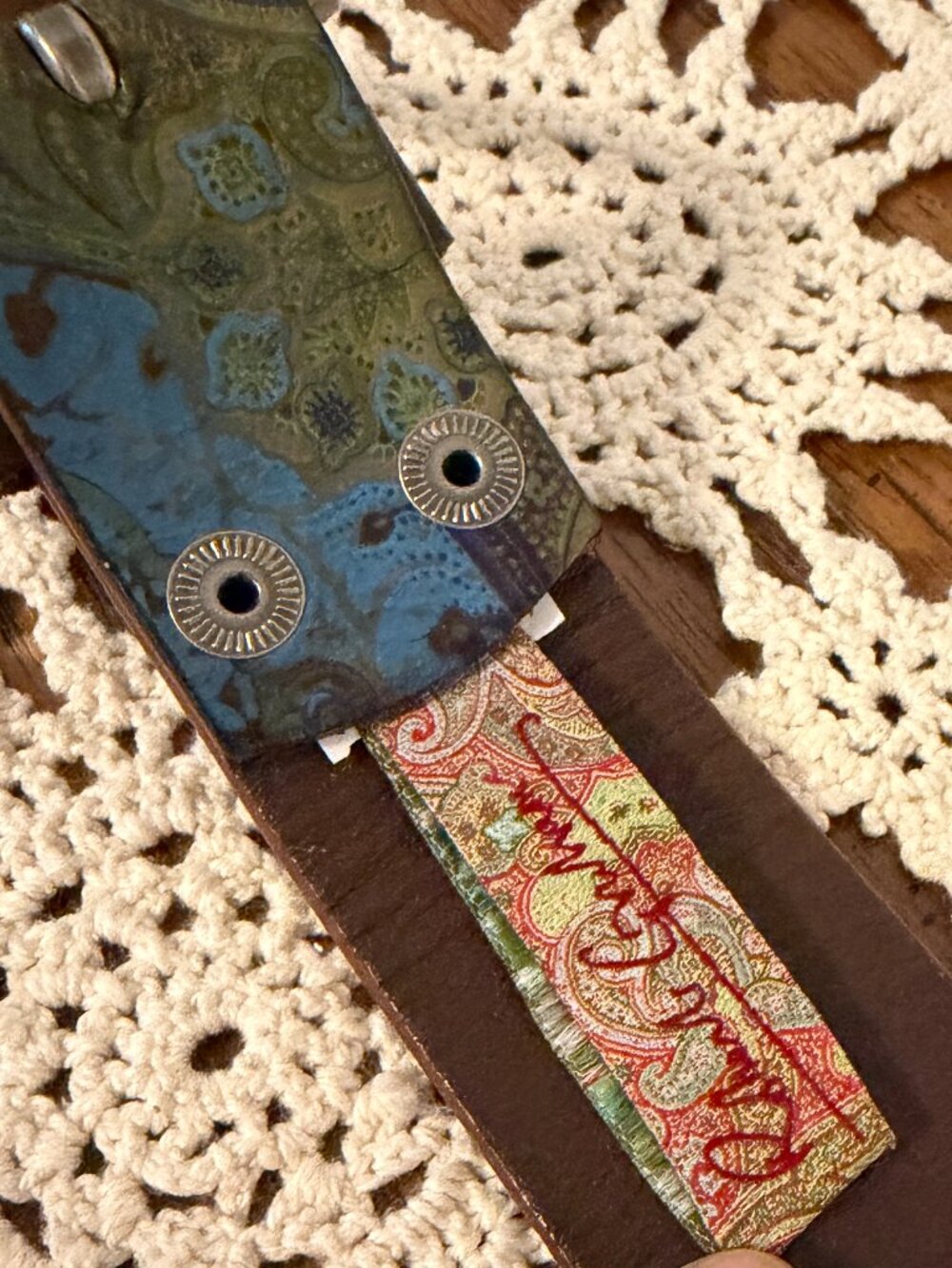 Robert Graham Vintage Men's Size 42 Genuine Leather Belt w/Silver Buckle. Blue.